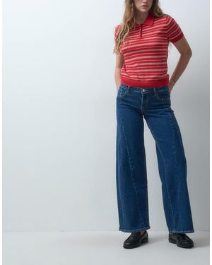 Mango Teen gerade jeans mit vorderer naht - Blau