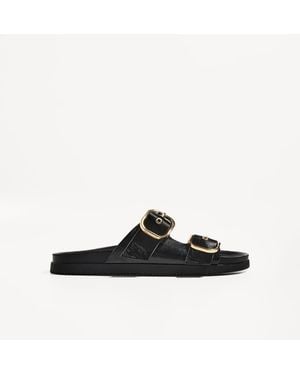 Bershka Slider Sandals With Buckles - White