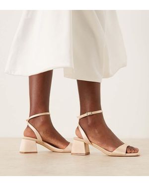 Be Mine Wide Fit Bridal Ammie Low Block Heeled Sandals - Brown