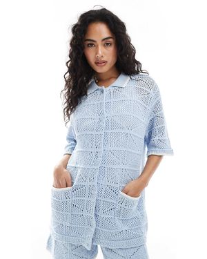 JJXX – hemd aus häkelstrick - Blau