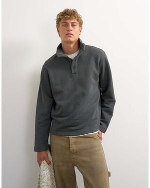 TOPMAN Felpa Classic Fit Con Collo A Lupetto - Grigio