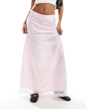 Jdy Lace Trim Maxi Skirt - Pink