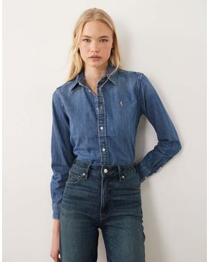 Polo Ralph Lauren Long Sleeve Button Up Shirt - Blue