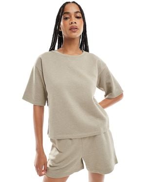 Vero Moda Short Sleeved Sweat Top Co-Ord - Grey