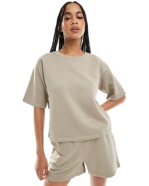 Vero Moda Short Sleeved Sweat Top Co-Ord - Gray
