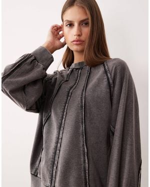 ASOS Seamed Sweatshirt With Panel Detail - Brown