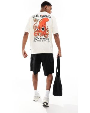 Only & Sons T-Shirt Crema Comoda Con Stampa " Hot Chili-Peppers" - Bianco