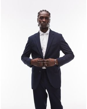 Mango Herringbone Blazer Co-ord - Blue