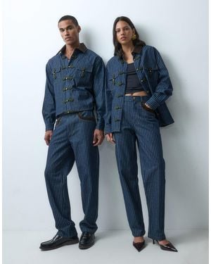 Sister Jane Unisex Libra Denim Mid Rise Straight Leg Jeans Co-ord - Blue
