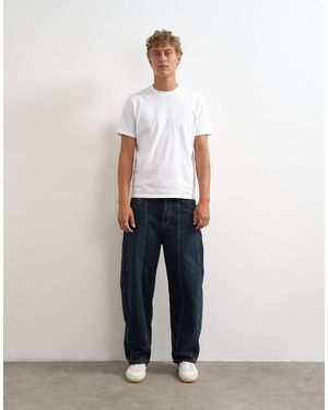 TOPMAN Rigid Barrel Fit Panelled Jean - White