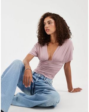 Motel Vernia Batwing Cupro Top - Blue