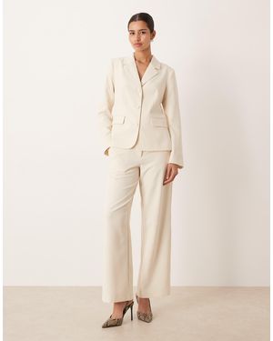 Vila Wide Leg Tailored Pants Co-ord - Natural