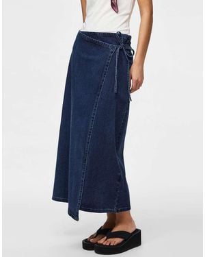 Pieces Gonna Di Jeans Scuro - Blu