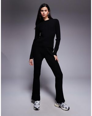ASOS Co-ord Ribbed Knitted Flare Trousers - Blue