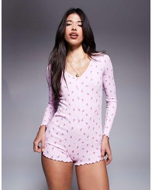 Boux Avenue Mono Corto Con Estampado De Rosas De Canalé De - Morado