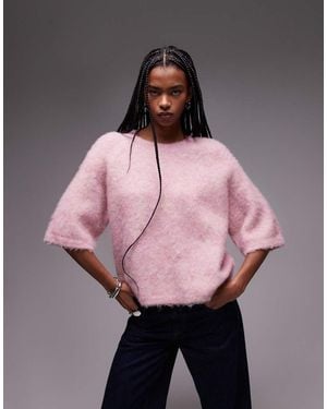 & Other Stories Alpaca Short Sleeve Knitted Jumper - Pink