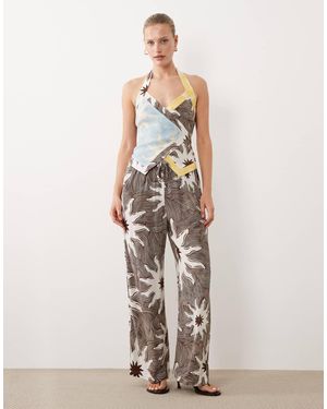 Never Fully Dressed Halter Neck Wrap Top Co-ord - Natural