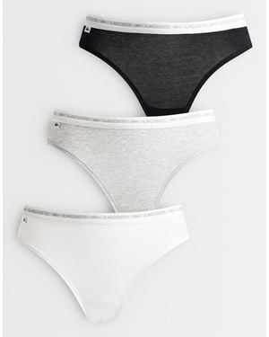Lacoste 3-Pack Stretch Katoenen Strings - Meerkleurig
