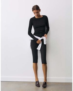 Pull&Bear Fitted Long Sleeve Top - Black