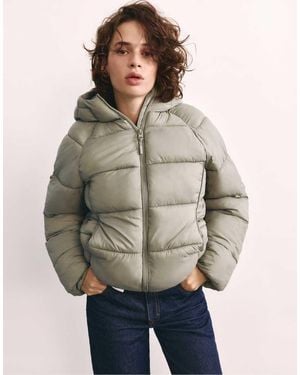 Pull&Bear Gewatteerd Jack Met Capuchon - Groen