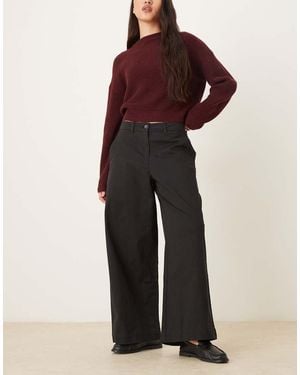 Aware Wide Leg Cropped Work Trouser - Black