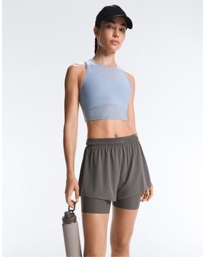 Oysho Sheer Compressive Tank Top - Blue