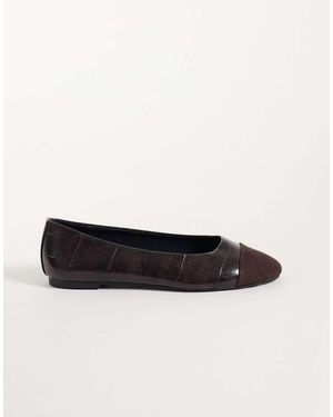 ASOS Leon Ballerina's Met Neuskap - Naturel