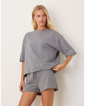 Jdy Heavy Jersey Tee Co-ord - Grey