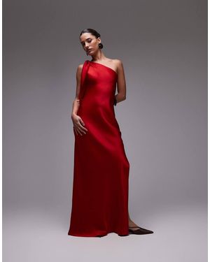Mango Vestito Lungo Monospalla - Rosso