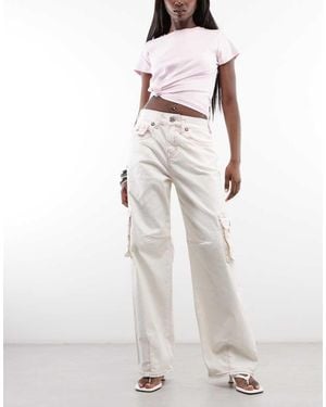 TRUE RELIGION Bailey baggy Barrel Flap Pocket Cargo Trousers - White