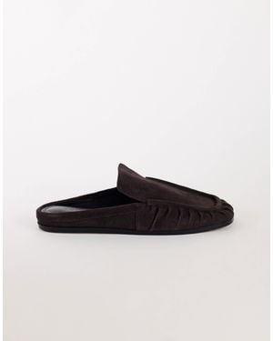 TOPSHOP Brianna geraffte mule-loafer - Schwarz