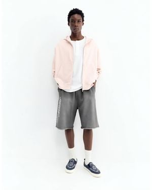 Pull&Bear – skater-bermuda-sweatshorts - Weiß