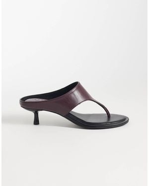 ASOS Helix Premium Heeled Toe Thongs - Red