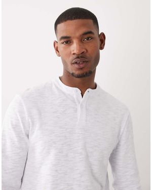 ASOS T-Shirt A Maniche Lunghe Con Collo Serafino Vestibilità Classica Testurizzato - Bianco