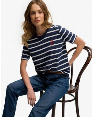 Superdry Heritage Hamptons Stripe T-Shirt - Blue