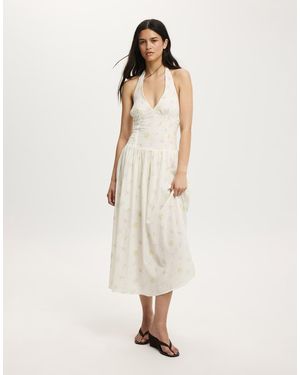 Cotton On Kaity Halter Midi Dress - Natural