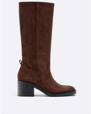 Stradivarius Knee Length Heeled Boots - Brown