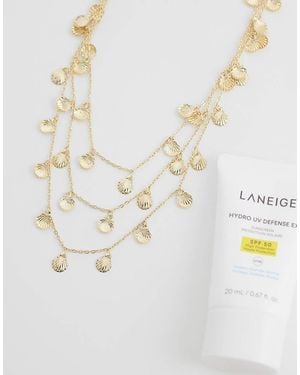 ASOS Multi-row Necklace With Mini Shell Charms - White