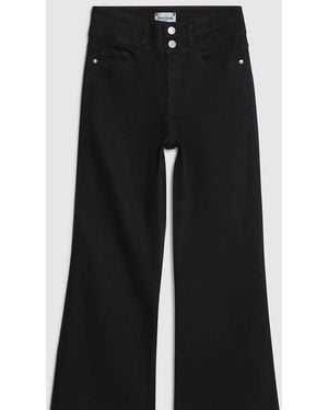 River Island Petite High Rise Relaxed Flare Jeans - Black