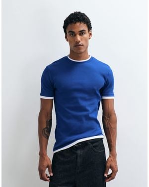 ASOS Slim t-shirt mit doppelter lage - Blau