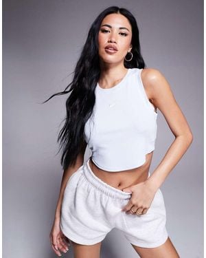 Nike Essential Ribbed Cropped Vest - White