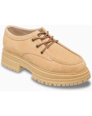 Roxy Work It Low Leather Trainers - Natural