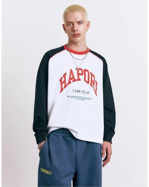 Pull&Bear Varsity Round Neck Sweatshirt - Blue