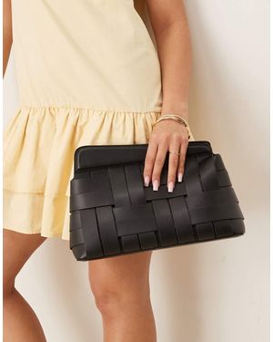 ASOS Asymmetric Woven Clutch Bag - Black