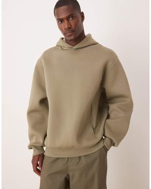 ASOS Oversized Boxy Heavyweight Scuba Hoodie - Natural