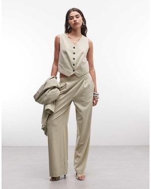AllSaints Aleida Co-ord Tailored Pleated Wide Leg Trousers - White