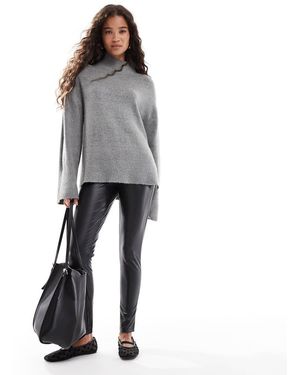 Miss Selfridge Faux Leather Pull On Legging - Grey