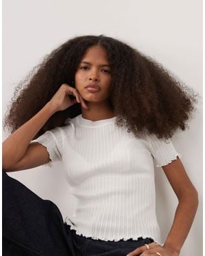 Mango Cotton Mix Short Sleeve T-Shirt - Brown