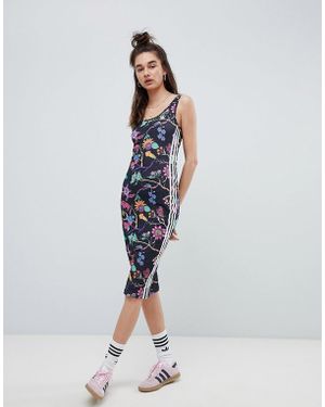 adidas Originals Floral Print Dress - Black