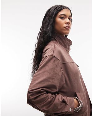 Liquor N Poker – kastige jacke aus wildlederimitat - Braun